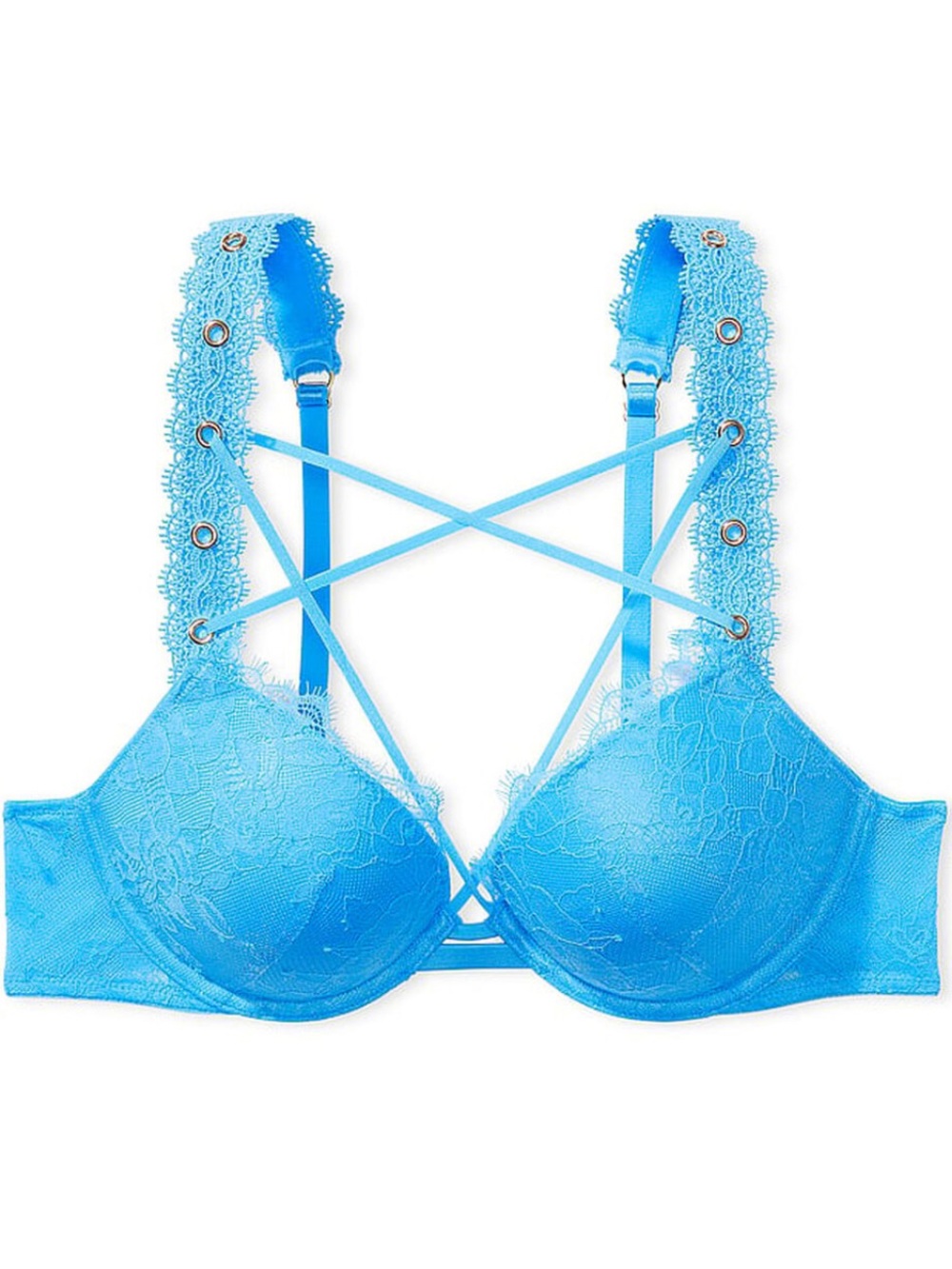 Rose Lace & Grommet Push-Up Victorias Secret Bra